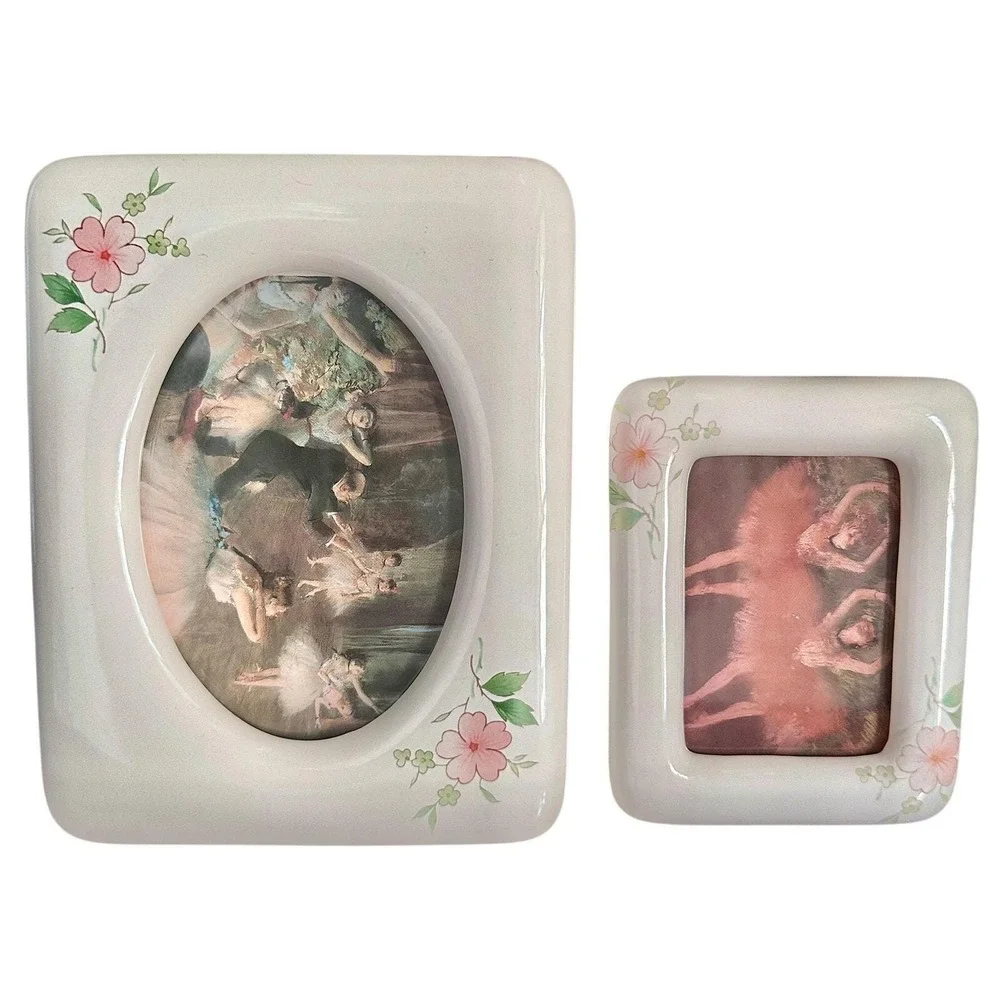 Vintage Floral Picture Frames & Light Switch Cover Set, Cottage Wall Decor